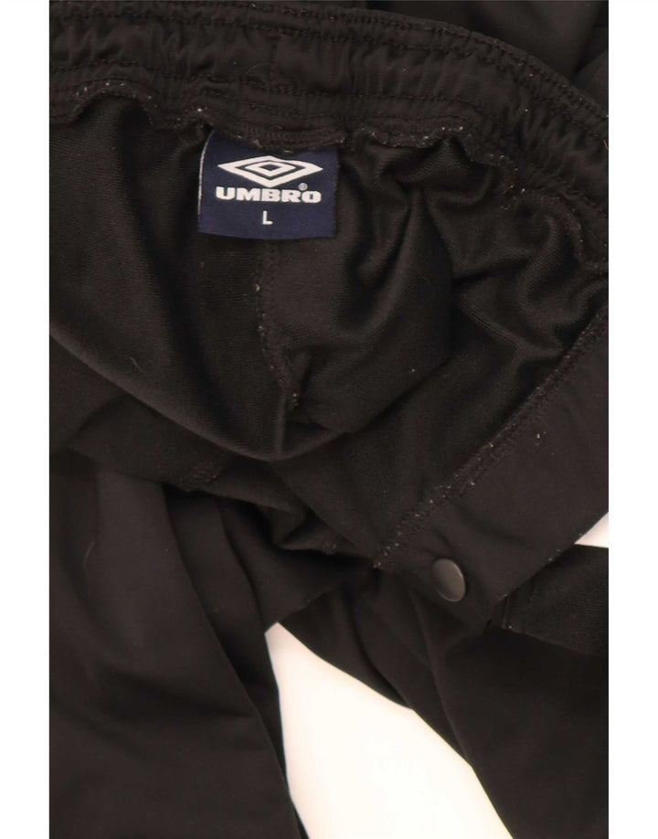 Pantaloni da tuta con grafica Umbro da uomo, grandi, in poliestere color block nero