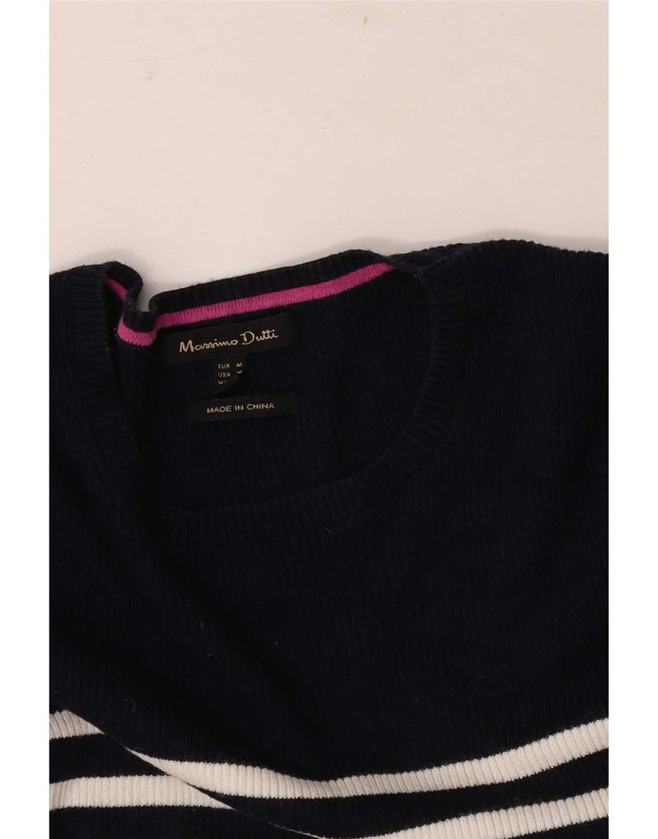 Maglione maglione girocollo da donna Massimo Dutti UK 12 medio blu navy