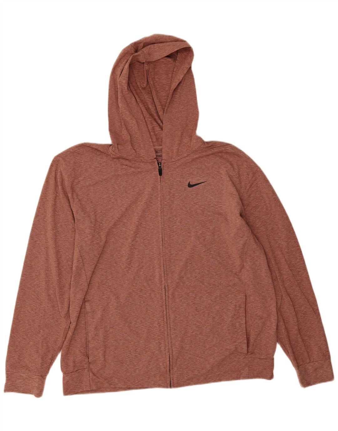 Felpa con cappuccio e zip standard Nike Dri Fit da uomo, grande, in poliestere chiazzato rosso
