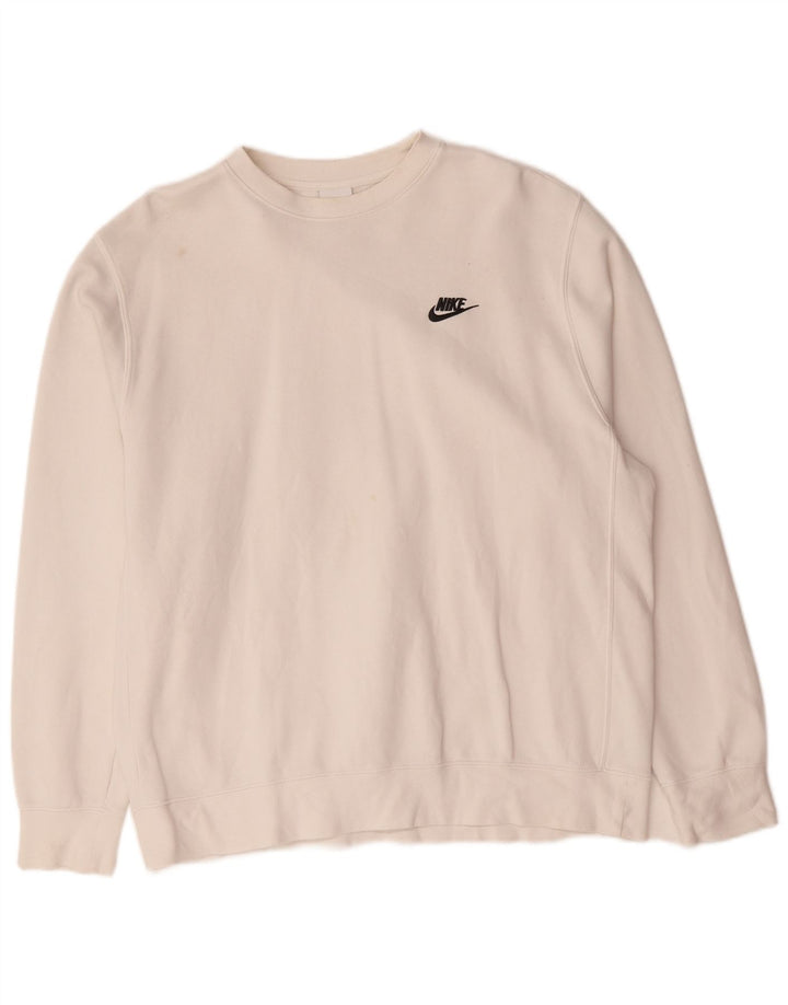 Felpa Nike Uomo Maglione Large Bianco Cotone
