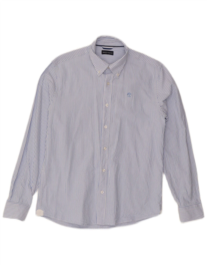 Camicia da uomo North Sails Small in cotone gessato blu