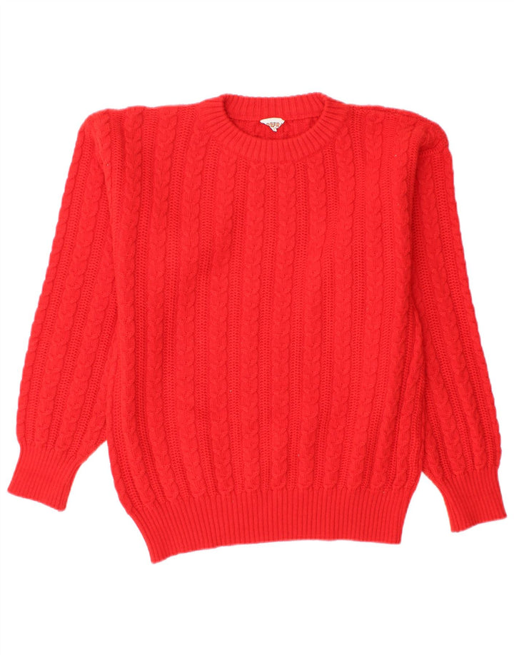 Maglione maglione girocollo vintage da uomo piccolo rosso