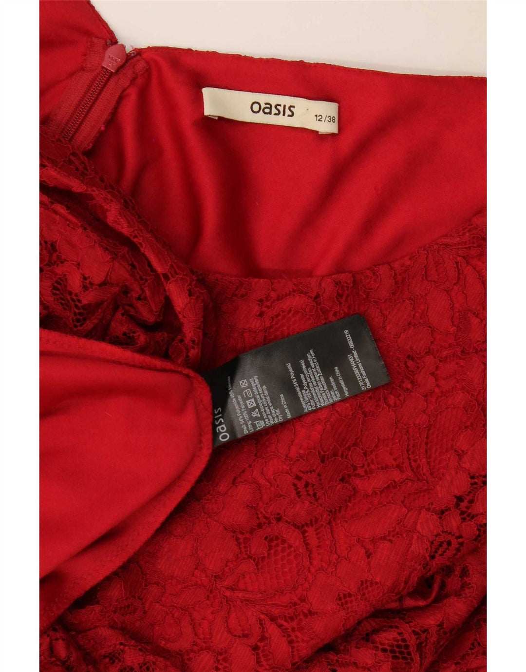 Abito tubino con maniche a 3/4 da donna Oasis UK 12 Poliammide floreale rosso medio