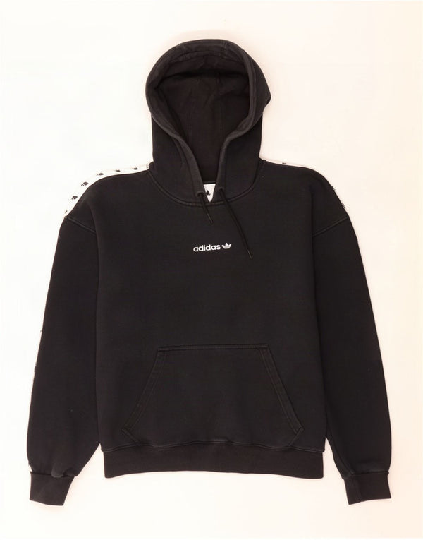 Felpa con cappuccio grafica da uomo Adidas, cotone color block medio nero