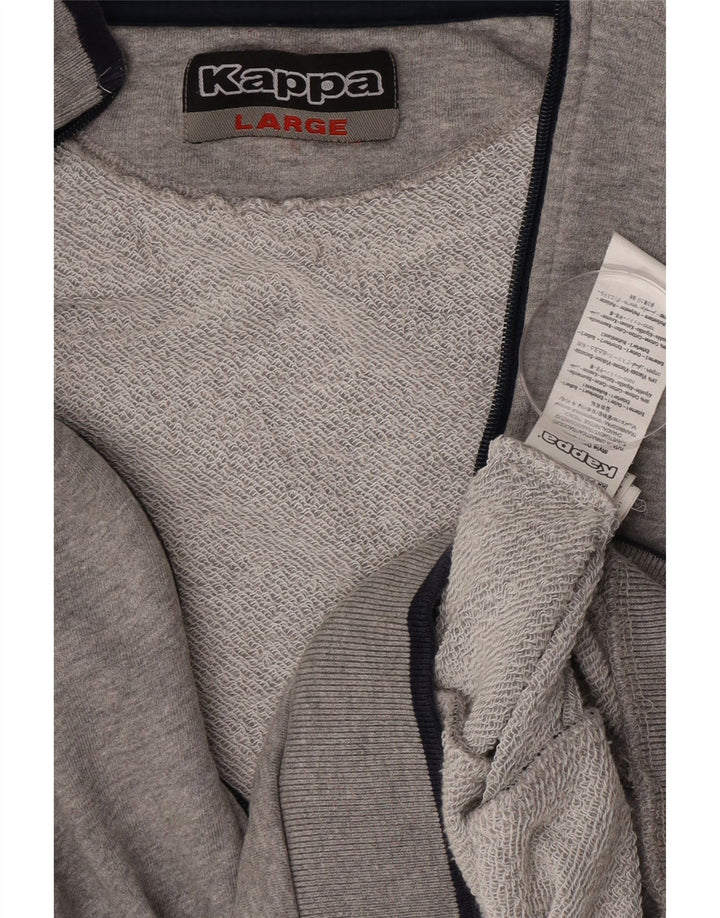 Giacca da tuta da uomo Kappa grande in cotone chiazzato grigio