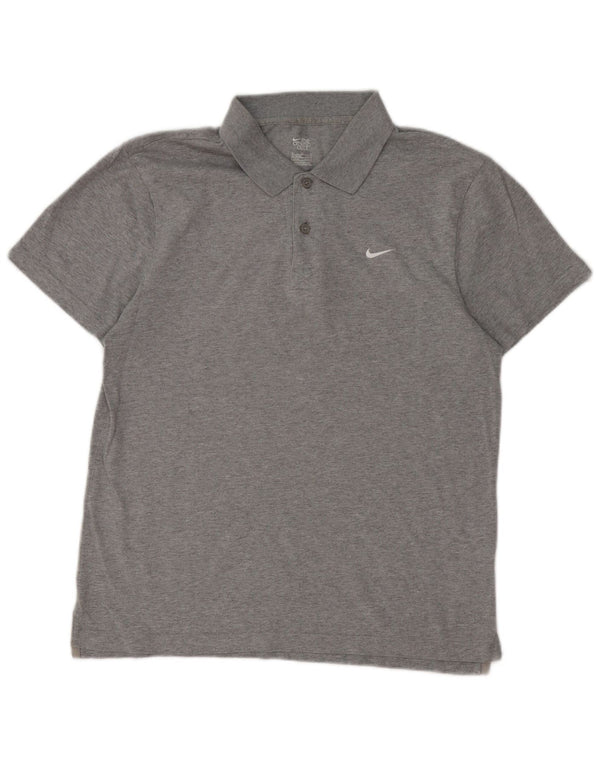 Polo Nike da uomo in cotone grigio medio