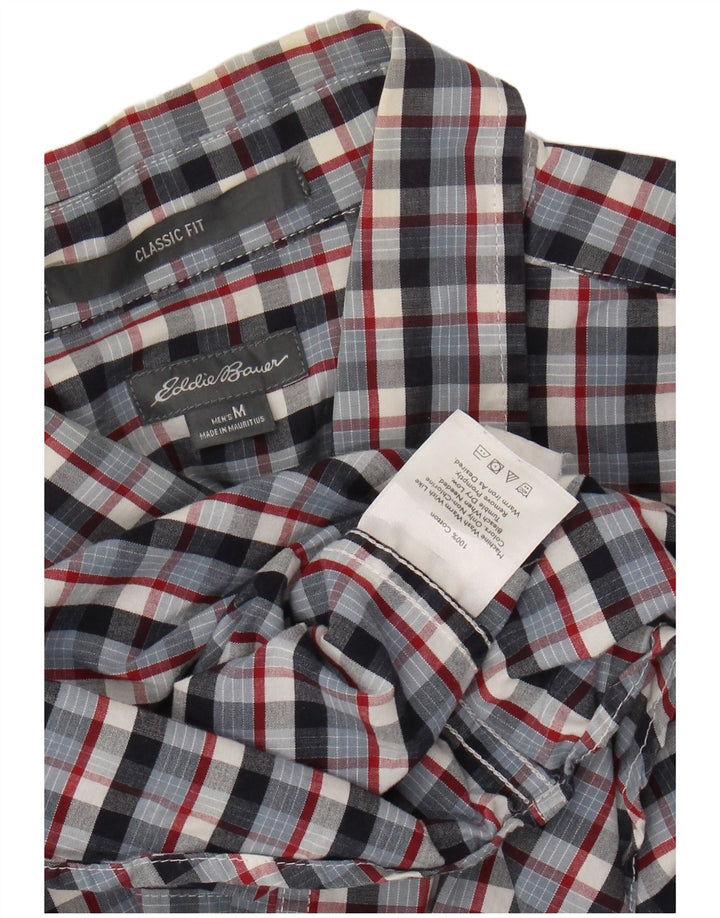 EDDIE BAUER Camicia da uomo dalla vestibilità classica in cotone a quadri blu medio