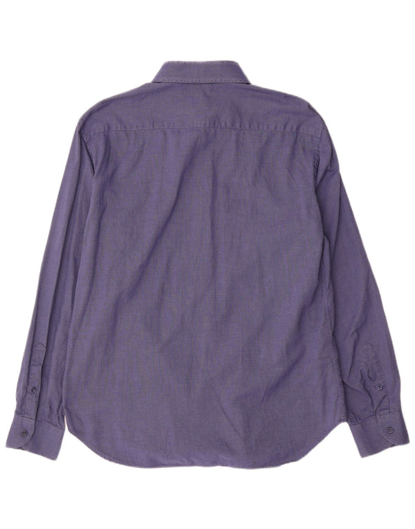Roccobarocco Mens Shirt Size 17 43 XL Blue Cotton