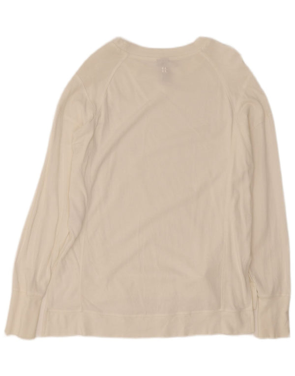 Top oversize da donna a maniche lunghe Sweaty Betty UK 6 XS cotone bianco