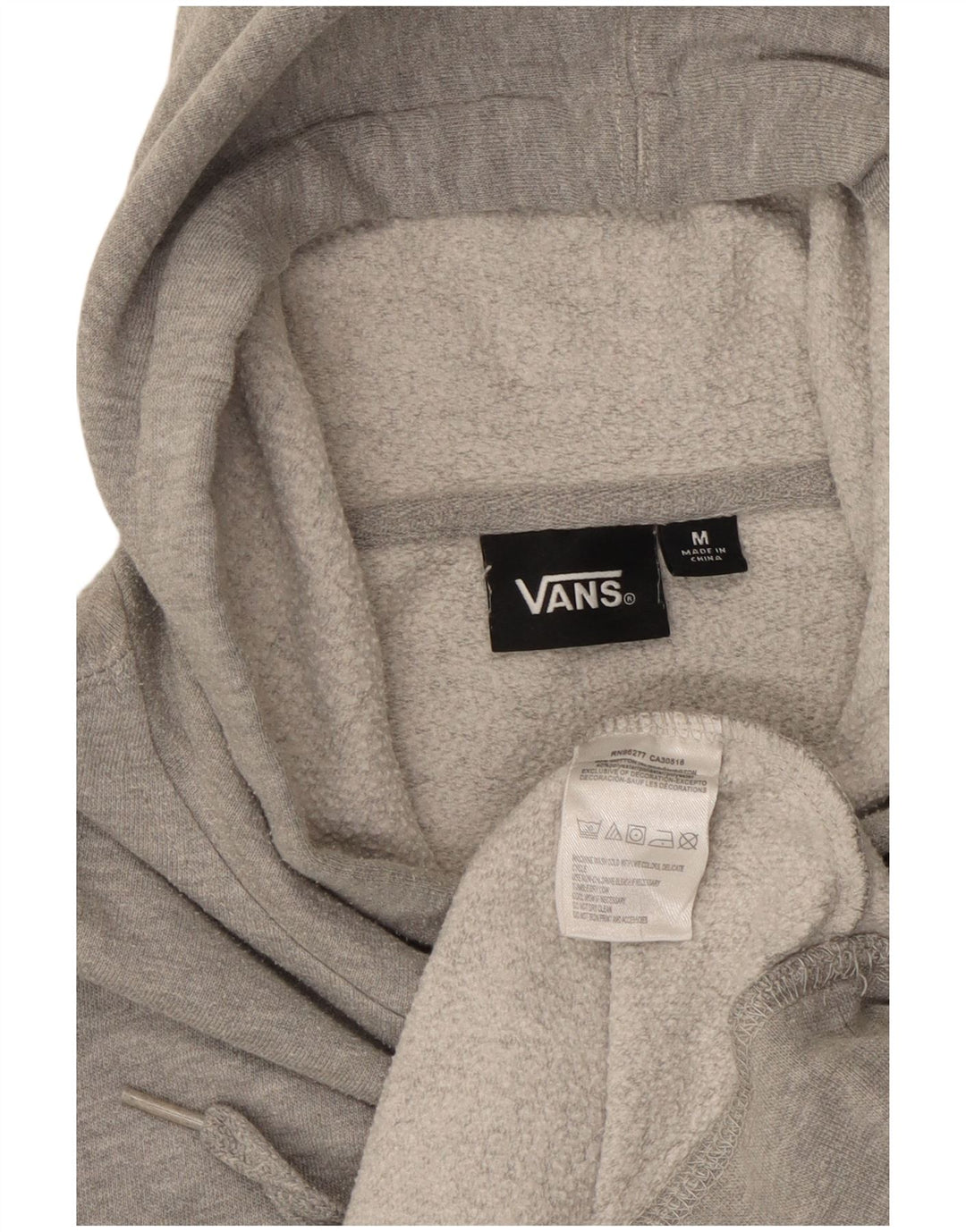 Felpa con cappuccio grafica da uomo VANS in cotone grigio medio