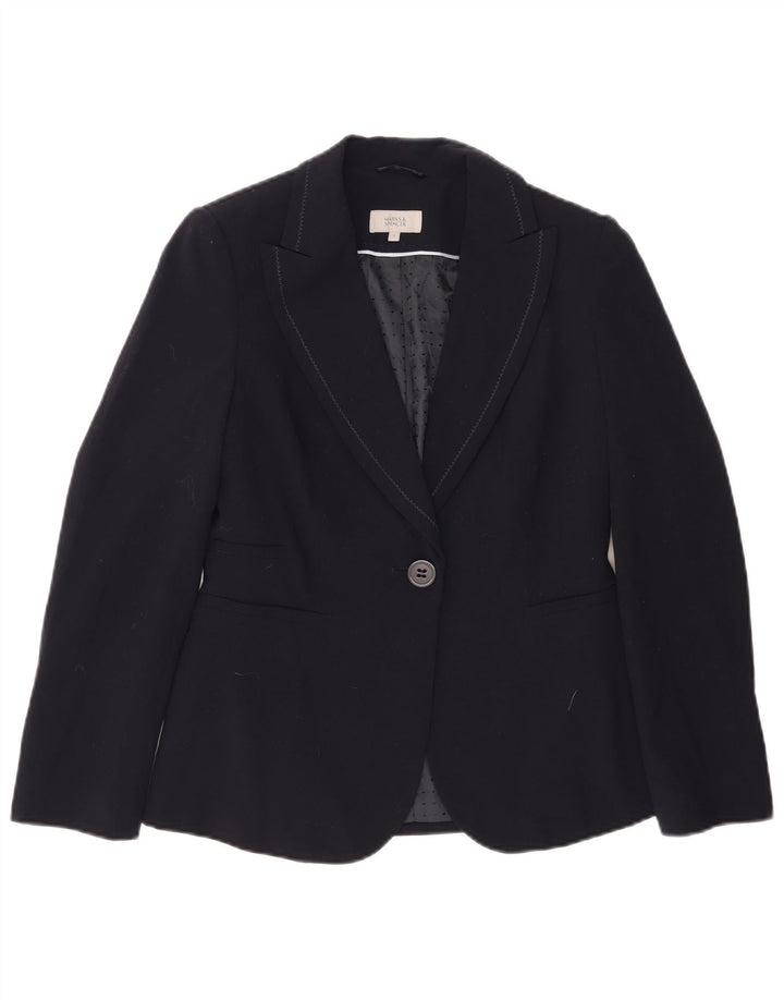 Giacca blazer a 1 bottone Marks & Spencer da donna UK 12 medio blu navy