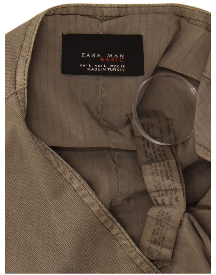 ZARA Gilet Uomo Large Grigio Cotone