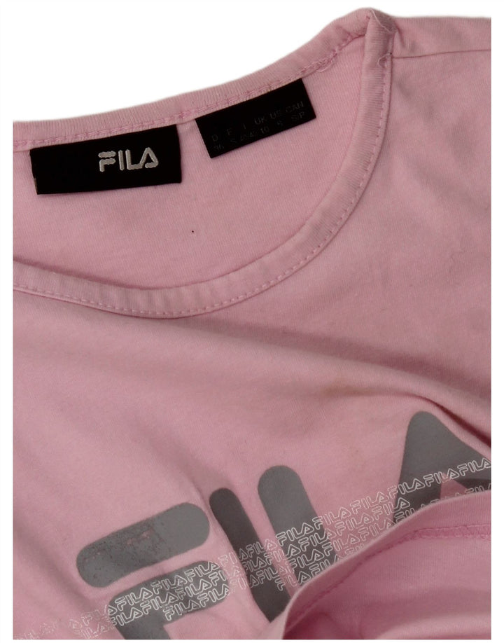 T-shirt grafica corta da donna FILA Top UK 10 piccola rosa