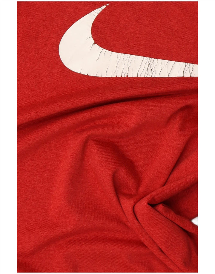 T-shirt grafica Nike da bambino Dri Fit Graphic 12-13 anni Large rossa in poliestere