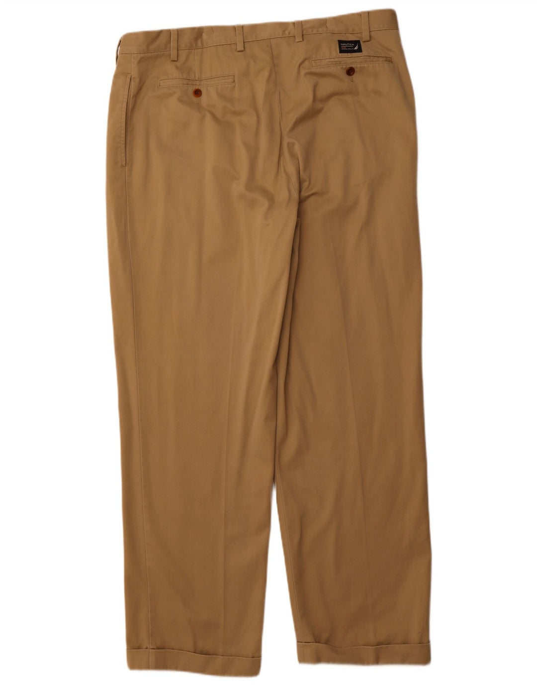 NAUTICA Pantaloni chino con pegged da uomo Rigger vestibilità classica W40 L32 in cotone beige