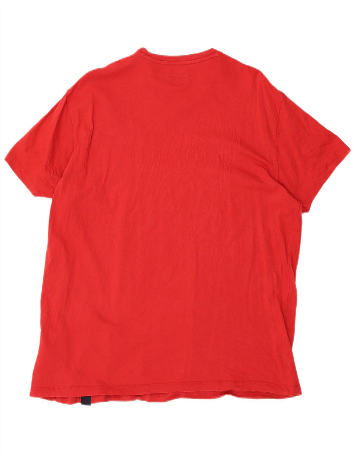 ARMANI JEANS T-shirt da donna vestibilità regolare UK 22 3XL Rosso Cotone