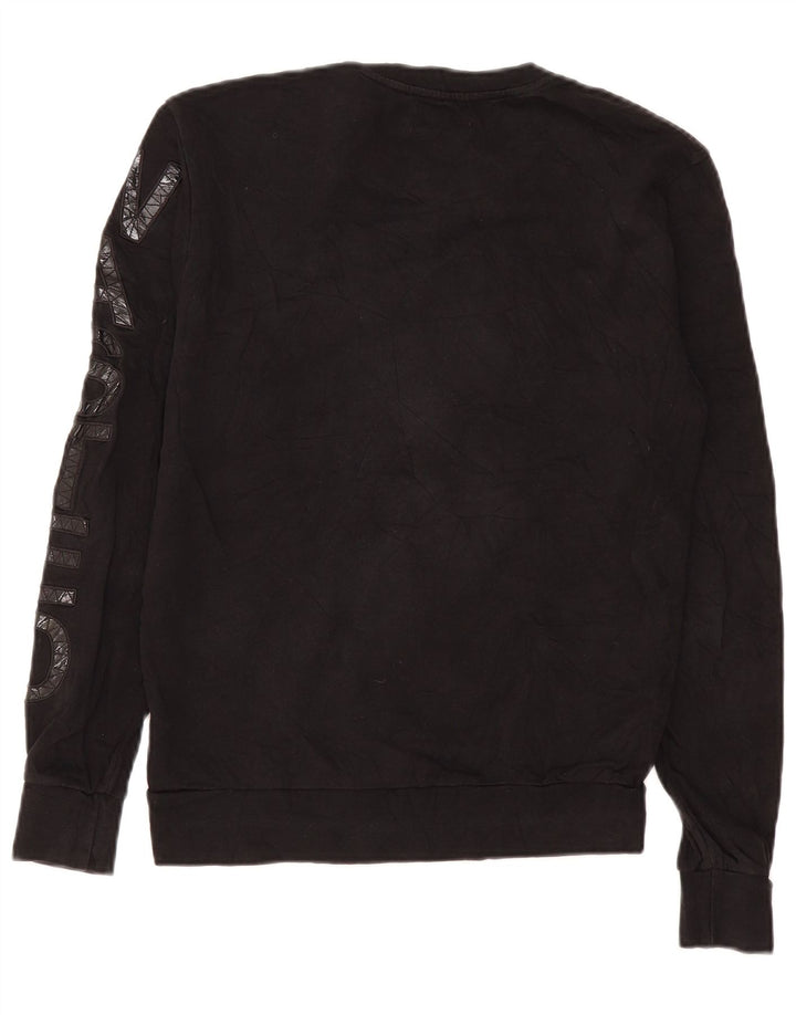 Felpa grafica da uomo Zara, maglione medio, nero, poliestere
