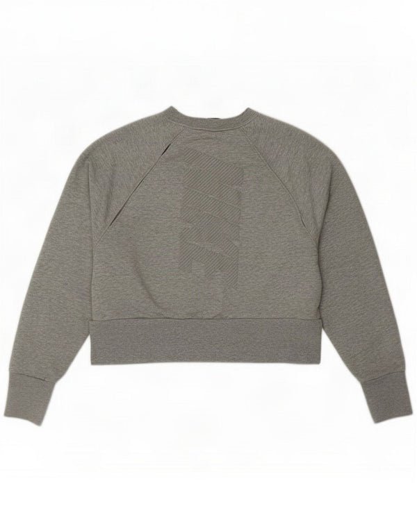 Maglione Nike Dri Fit Graphic allentato da donna UK 10 Small Grigio