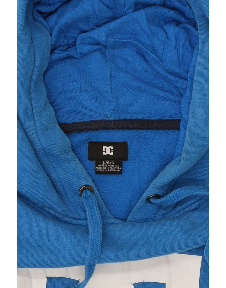 Felpa con cappuccio grafica DC da uomo grande in cotone blu