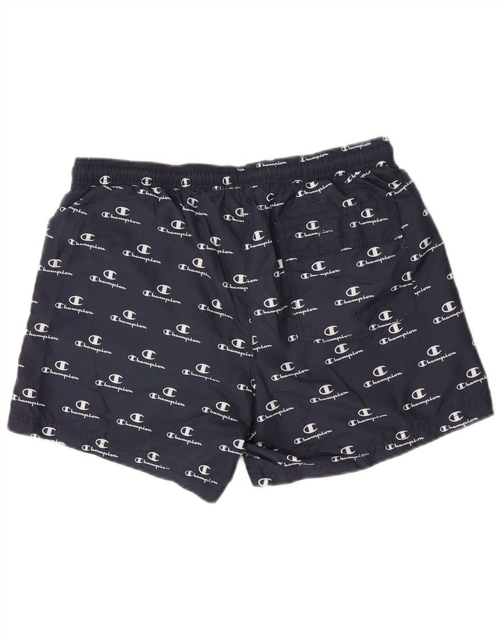 Pantaloncini da bagno grafici da uomo Champion, poliestere medio blu navy