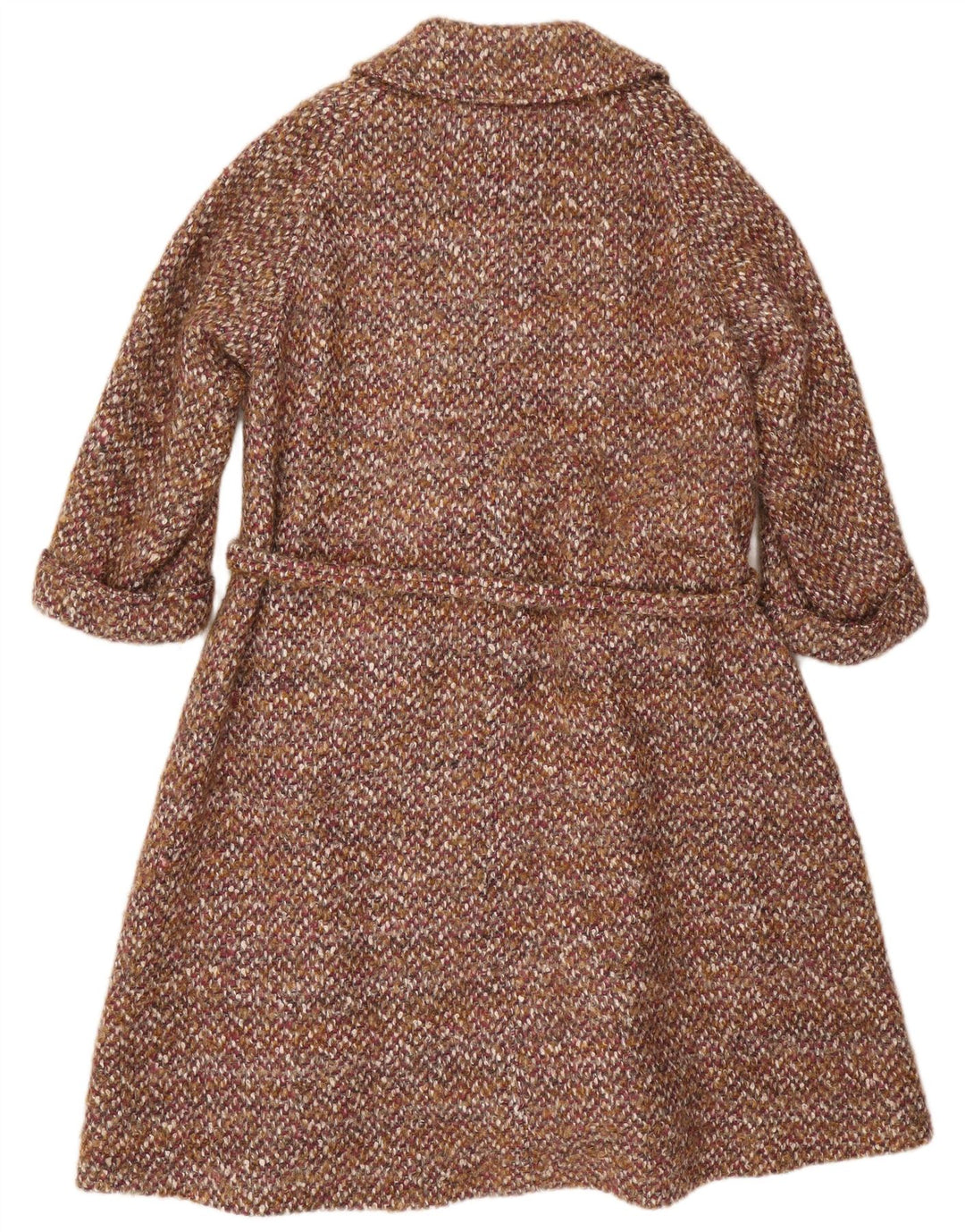 Soprabito oversize da donna Jaeger UK 14 Large in lana screziata marrone