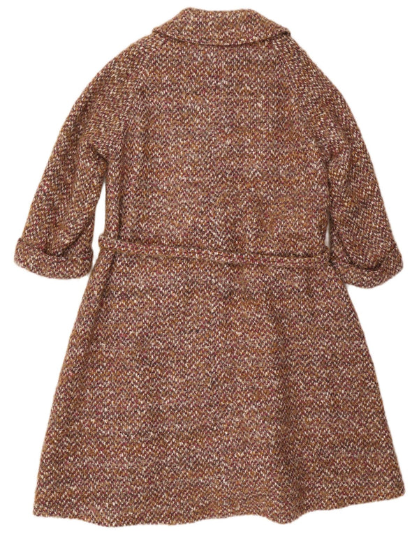 Soprabito oversize da donna Jaeger UK 14 Large in lana screziata marrone
