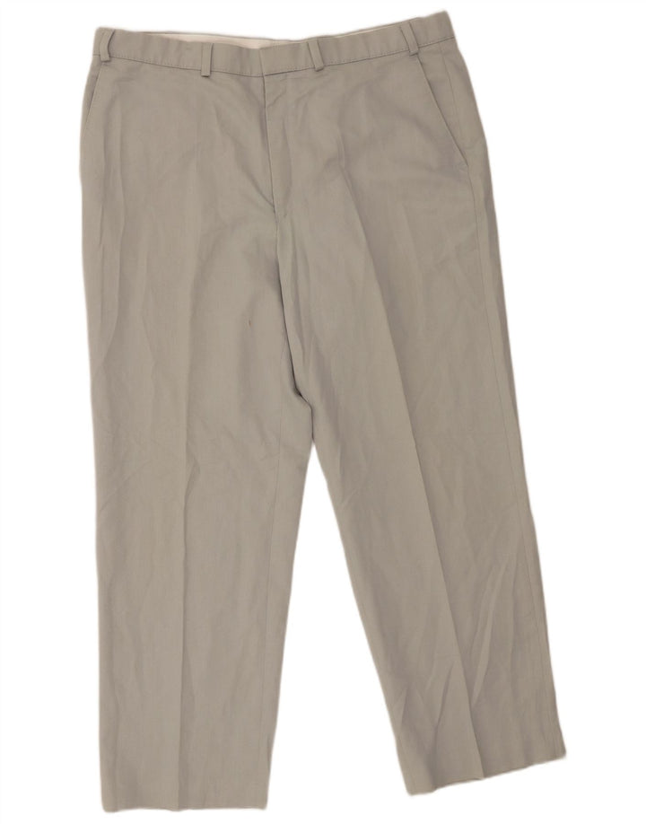 Pantaloni chino dritti da uomo Marks & Spencer W38 L29 poliestere grigio