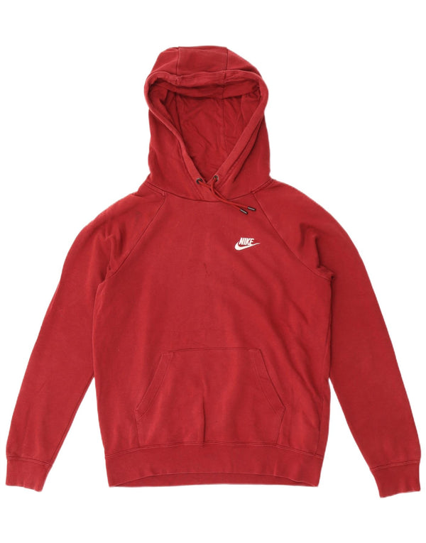 Felpa con cappuccio oversize da donna Nike UK 10 piccola in cotone rosso