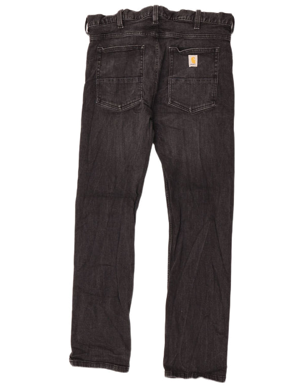 Jeans dritti da uomo con vestibilità rilassata Carhartt W36 L32 cotone nero