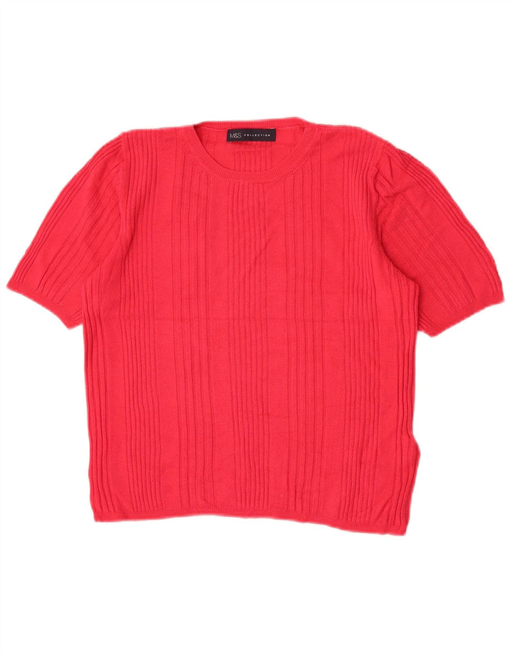 Maglione girocollo corto da donna Marks & Spencer UK 14 Rosa medio