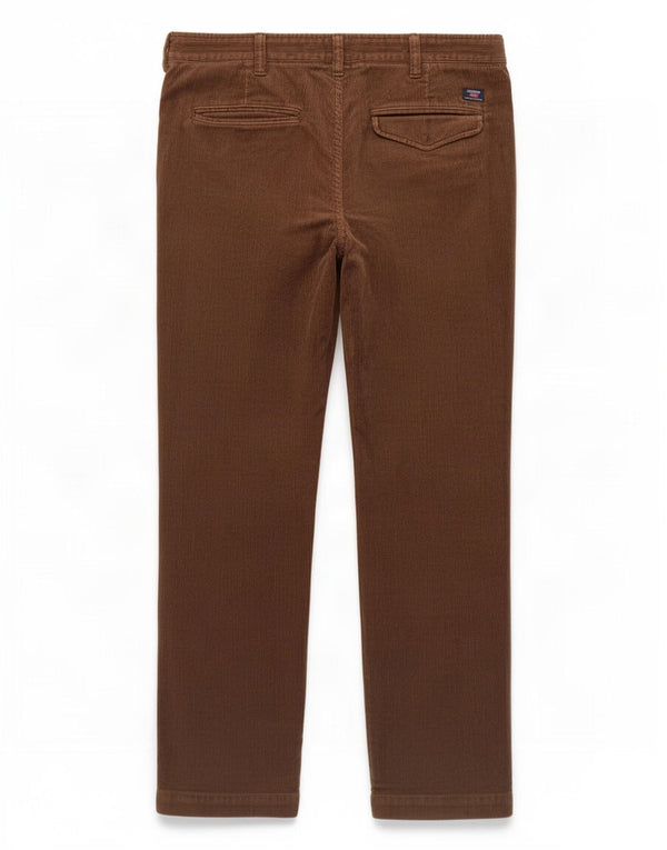 Pantaloni dritti di velluto a coste da uomo Barbour W34 L31 in cotone marrone