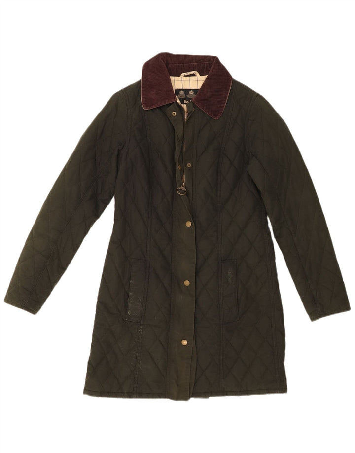 Giacca trapuntata in cotone cerato da donna Barbour UK 8 Small Cotone kaki