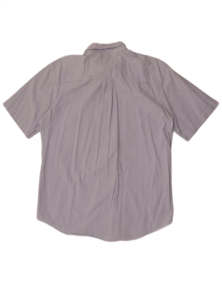 Camicia a maniche corte da uomo L.L.Bean in cotone gessato blu medio