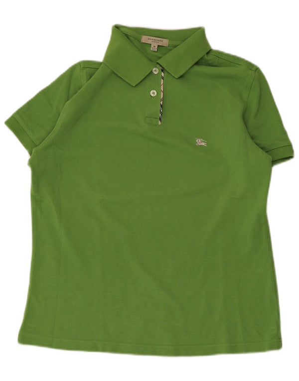Polo da donna BURBERRY UK 12 verde medio in cotone
