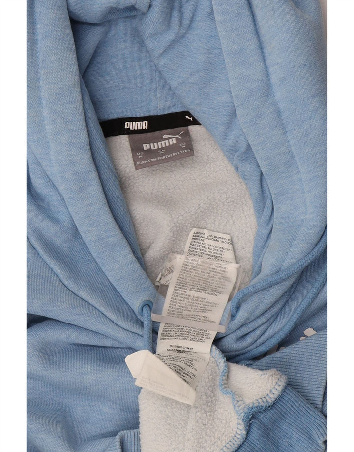 Felpa con cappuccio da uomo Puma in cotone chiazzato blu medio