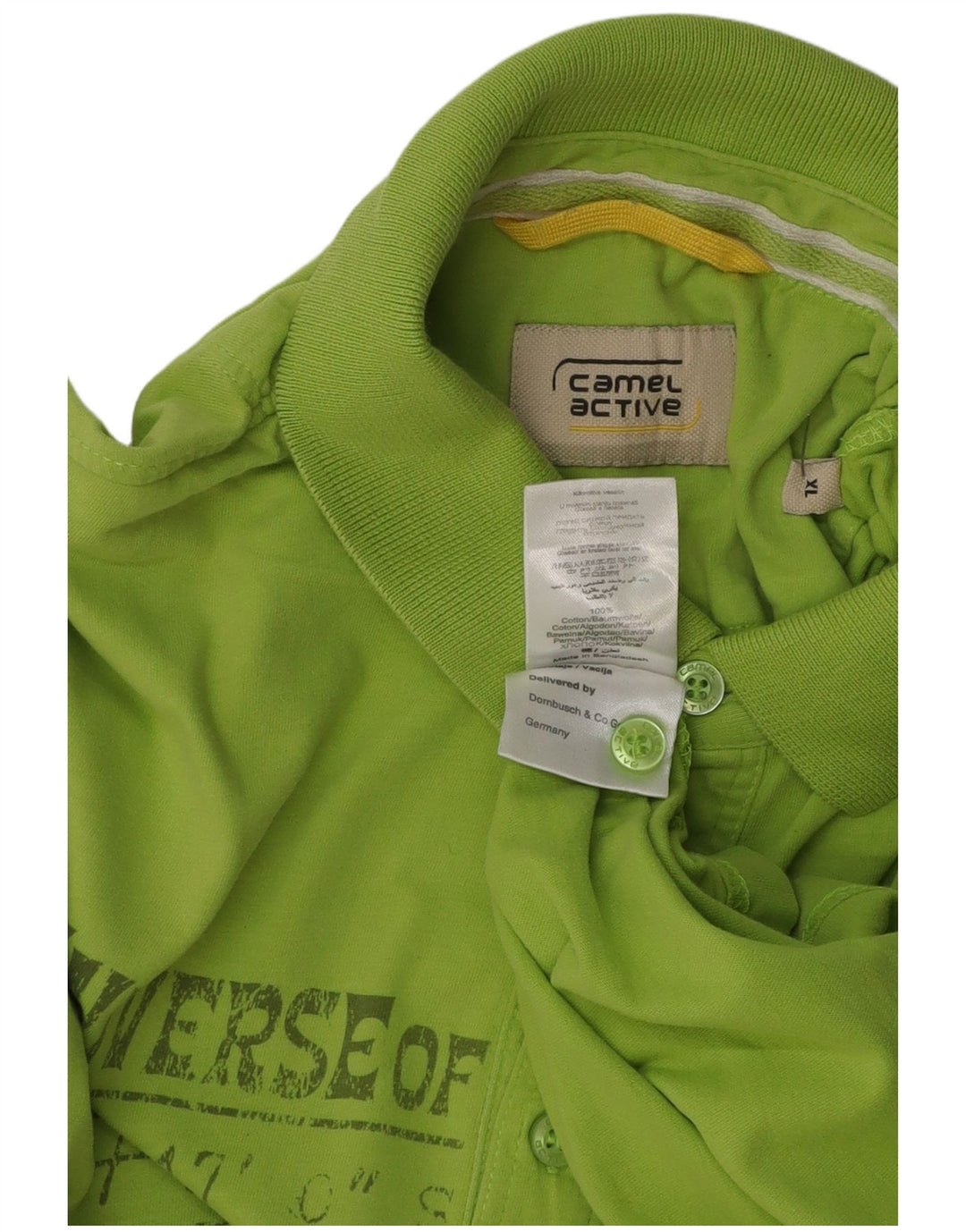 Polo grafica da uomo Camel Active XL in cotone verde