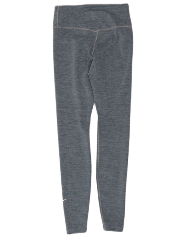 Nike Womens Dri Fit Leggings UK 8 Small Blue Flecked