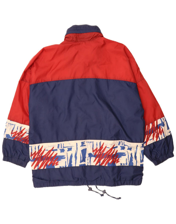 Giacca antipioggia vintage da uomo UK 42 XL Blu navy color block