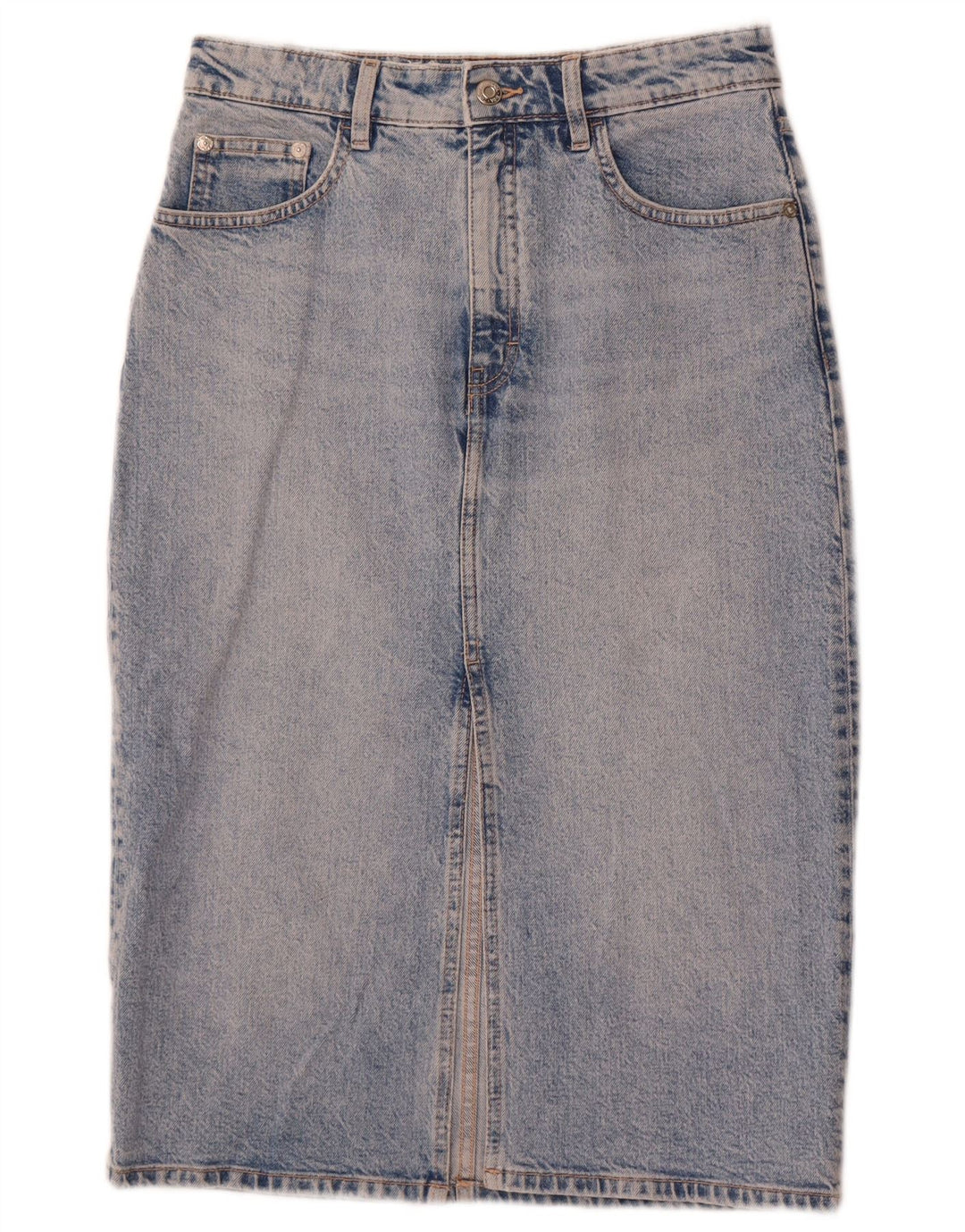 Gonna in denim da donna Zara media W28 in cotone blu