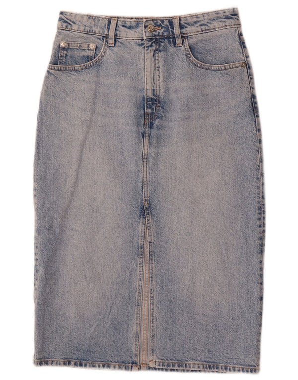 Gonna in denim da donna Zara media W28 in cotone blu