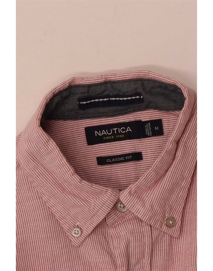 Camicia da uomo Classic Fit Nautica in cotone gessato rosso medio