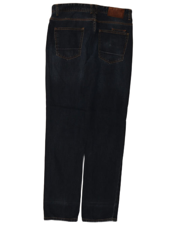 Jeans dritti da uomo Zara EU 44 Large W34 L33 cotone blu navy