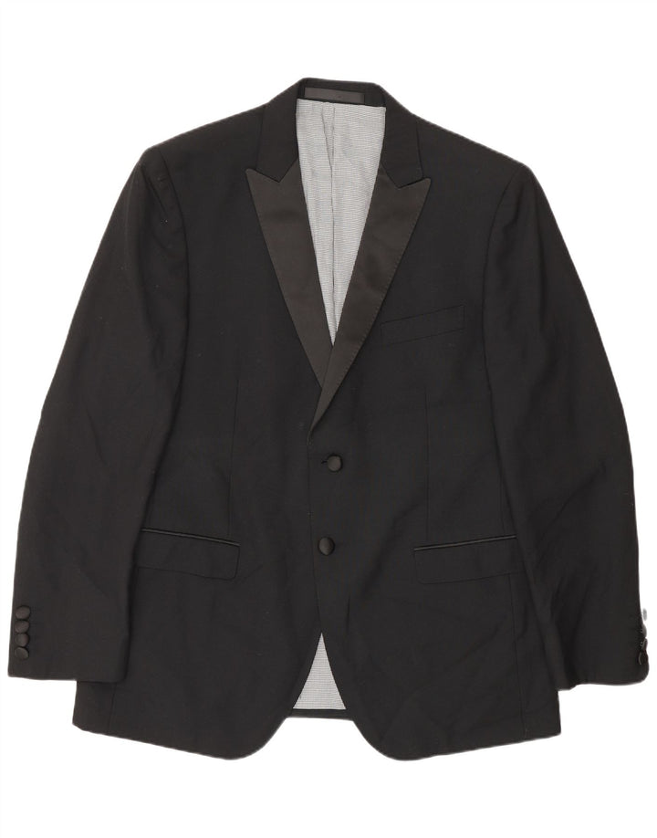 Giacca blazer a 2 bottoni Marks & Spencer da uomo UK 42 grande poliestere nero