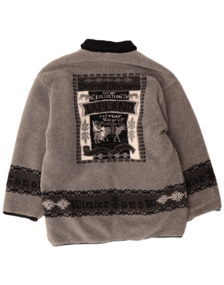 Giacca in pile reversibile con grafica da uomo VINTAGE UK 38 Grigio medio Fair Isle