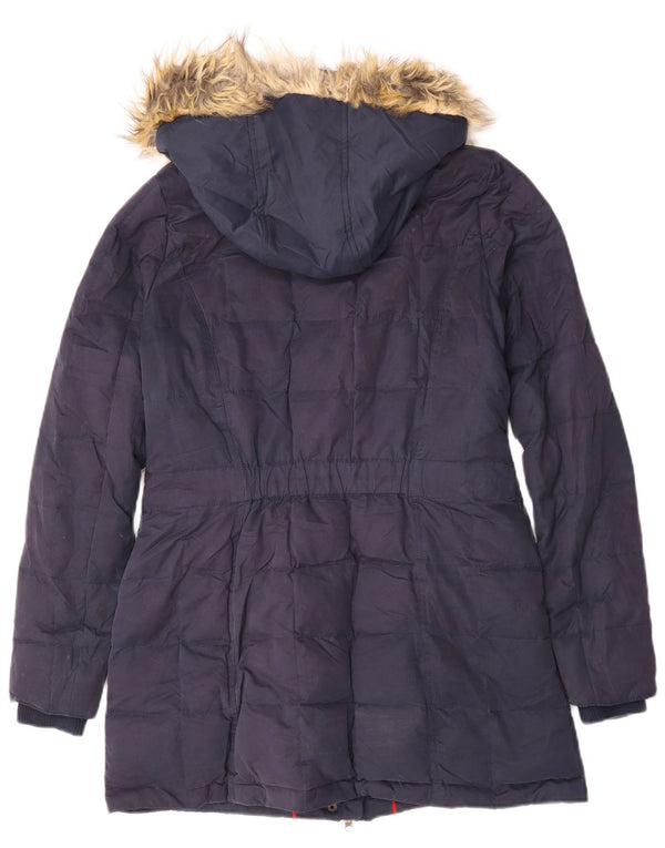 Giacca parka con cappuccio da donna Fat Face UK 12 medio blu navy poliestere invernale