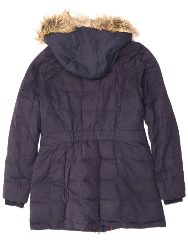 Giacca parka con cappuccio da donna Fat Face UK 12 medio blu navy poliestere invernale