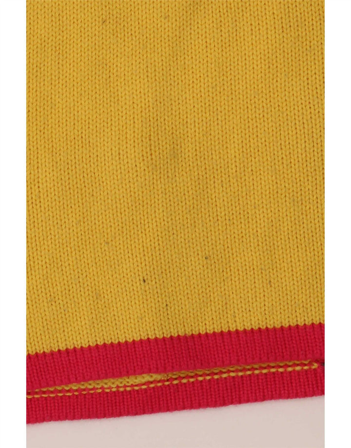Maglione maglione girocollo da donna Brummell UK 12 blocco colore giallo medio