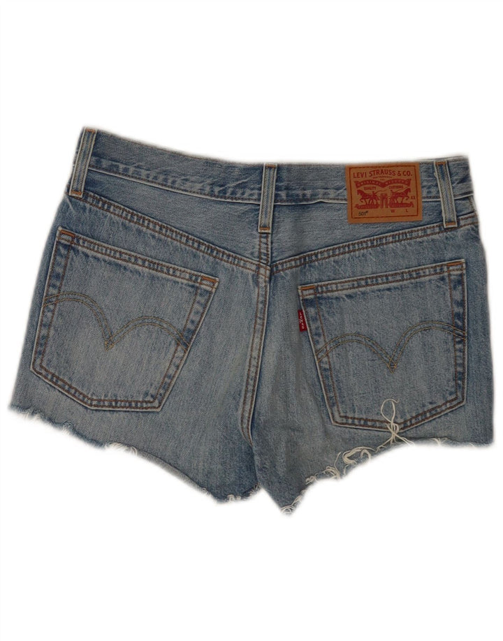 Pantaloncini Levi's da donna 501 in denim invecchiato W26 piccolo cotone blu