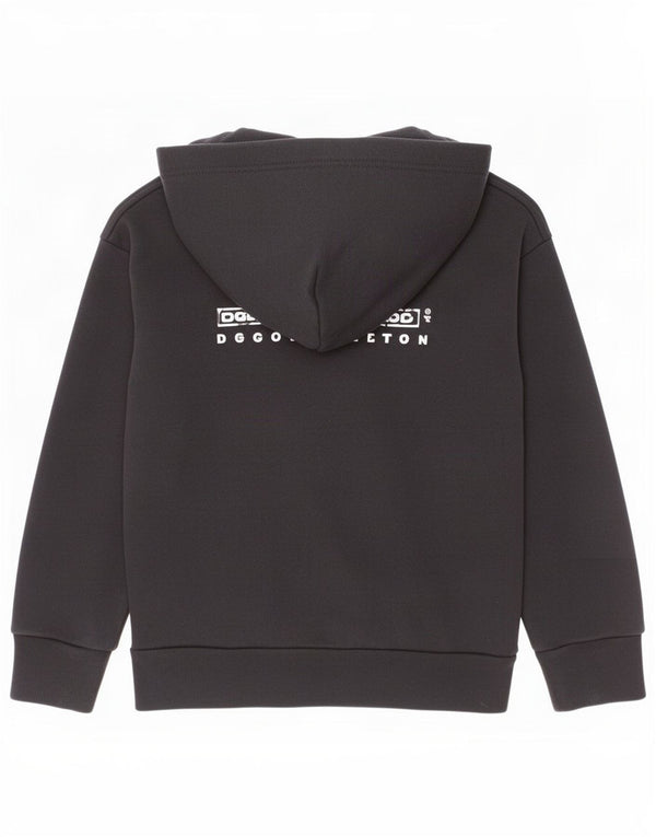 Maglione con cappuccio e zip grafica per ragazzi Diesel 7-8 anni in cotone nero