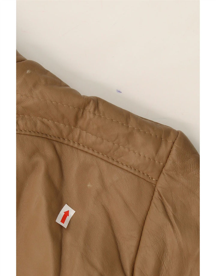 VINTAGE Womens Leather Jacket UK 10 Small Brown Vintage Vintage and Second-Hand Vintage from Messina Hembry 